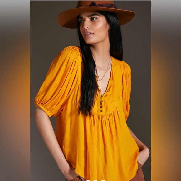 Anthropologie Tops - Anthropologie Drapey Henley Pullover